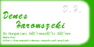 denes haromszeki business card